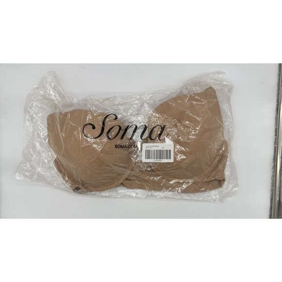 Soma Memorable Front Close Racerback Bra Beige Nude NWT - Size 40C - Picture 2 of 4